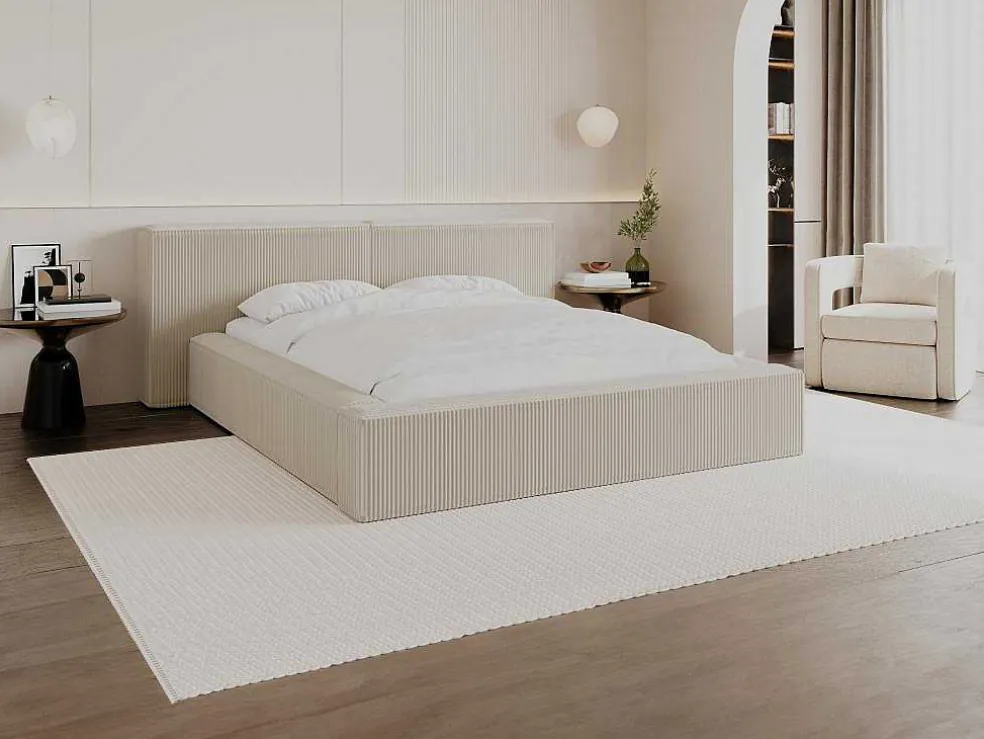 Kofferbed 160 X 200 Cm - Corduroy - Beige - Timano - Van Pascal Morabito
