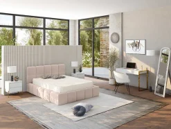 Kofferbed - 160 X 200 Cm - Teddy-Stof - Beige - Damado - Van Pascal Morabito
