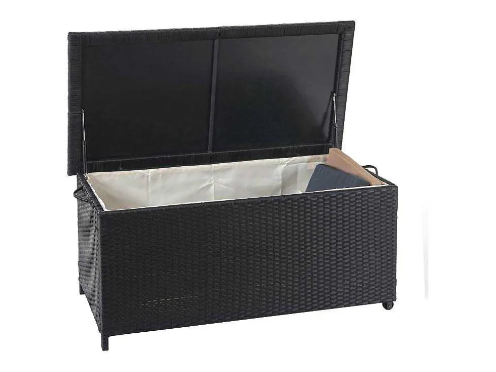 Kussenbox Van Polyrattan Mcw-D88 Iii, Premium Zwart, 51X115X59Cm 250L