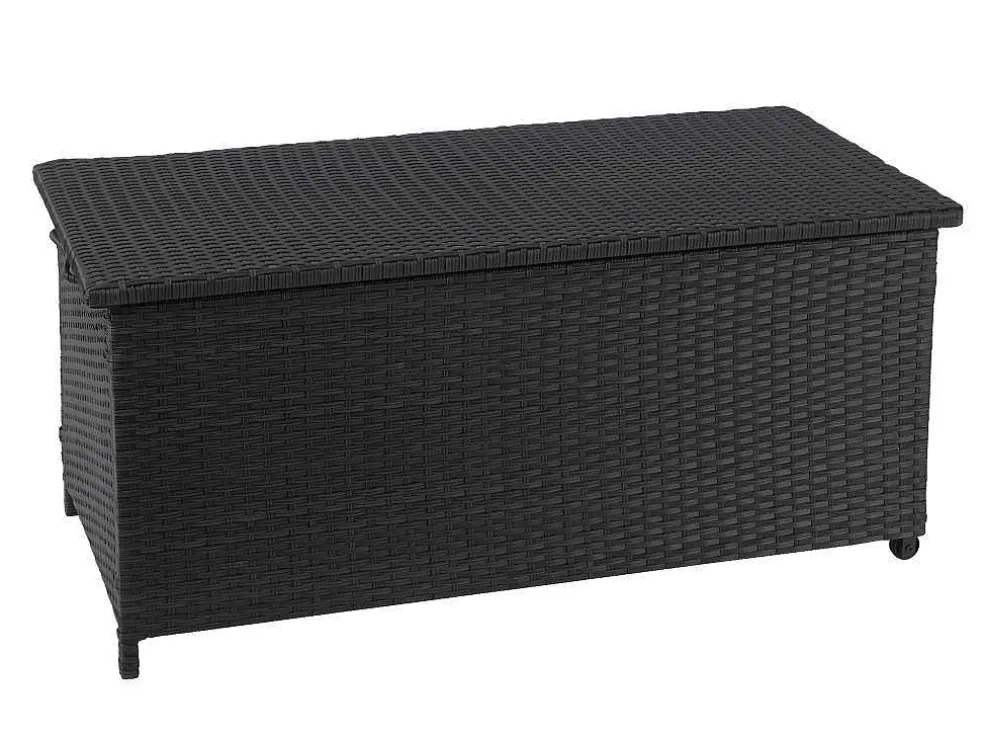 Kussenbox Van Polyrattan Mcw-D88 Iii, Premium Zwart, 63X135X52Cm 320L