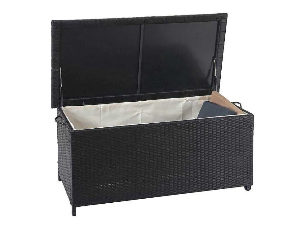 Kussenbox Van Polyrattan Mcw-D88 Iii, Premium Zwart, 51X100X50Cm 170L