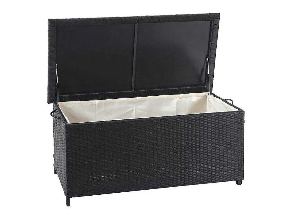 Kussenbox Van Polyrattan Mcw-D88 Iii, Premium Zwart, 51X100X50Cm 170L
