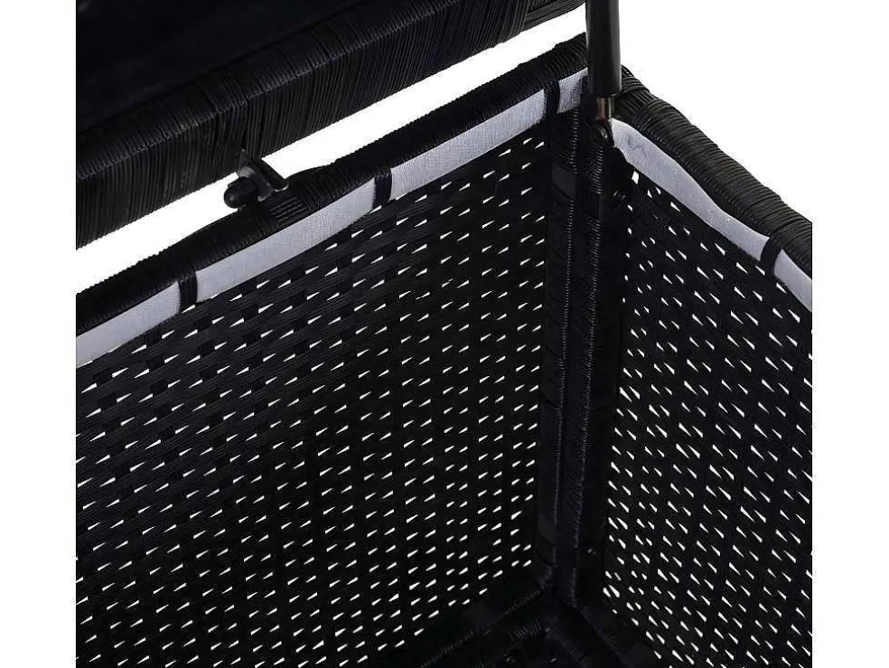 Kussenbox Van Polyrattan Mcw-D88 Iii, Premium Zwart, 51X100X50Cm 170L
