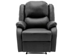 Liggende Relaxfauteuil Met Verstelbare Handvoetsteun, Bekleding Van Zwart Kunstleer