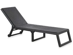 Ligstoel Met Gevlochten Effect Canberra - Zonder Matras - Grijs
