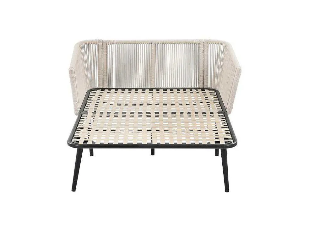 Ligstoel, Tuinbank - Gegalvaniseerd Staal En Gevlochten Touw - 2 Plaatsen - Beige