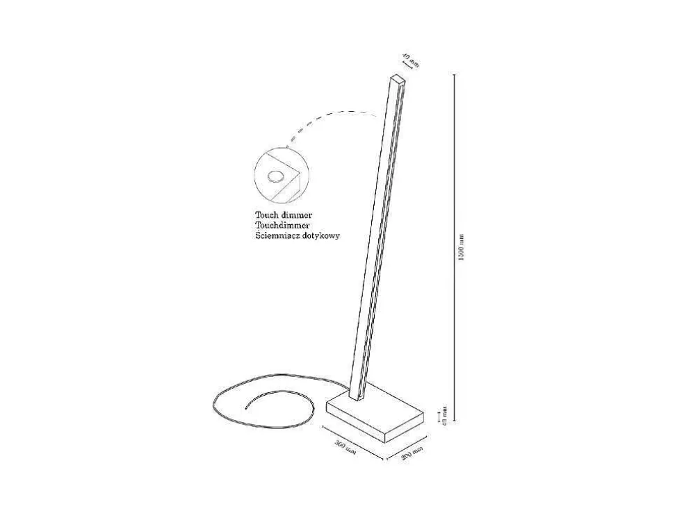 Linus Vloerlamp, Eiken Geolied, 20X30X150 Cm, Epikasa