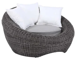 Loungeset Van Geweven Hars - Grijs - Zitbank, 2 Fauteuils En Salontafel - Whiteheaven