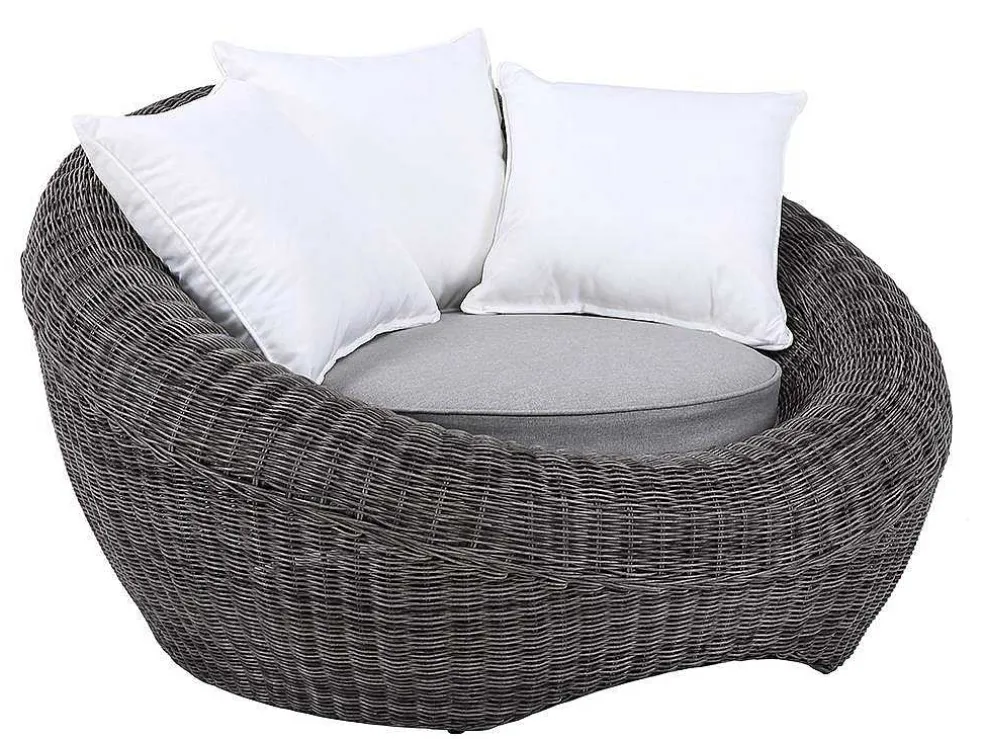 Loungeset Van Geweven Hars - Grijs - Zitbank, 2 Fauteuils En Salontafel - Whiteheaven