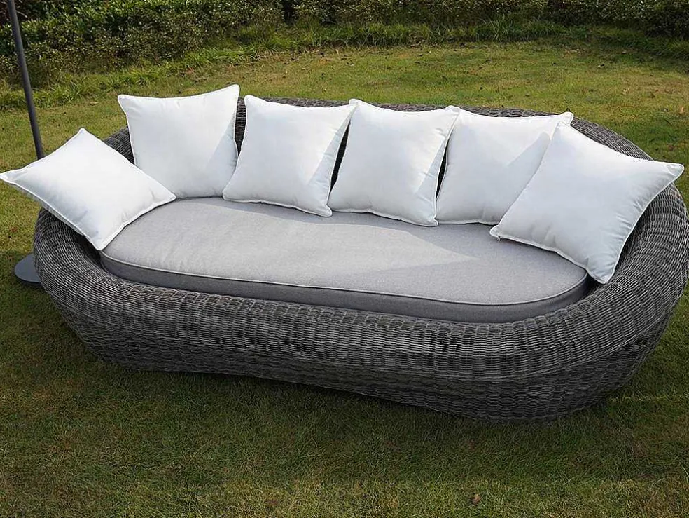 Loungeset Van Geweven Hars - Grijs - Zitbank, 2 Fauteuils En Salontafel - Whiteheaven