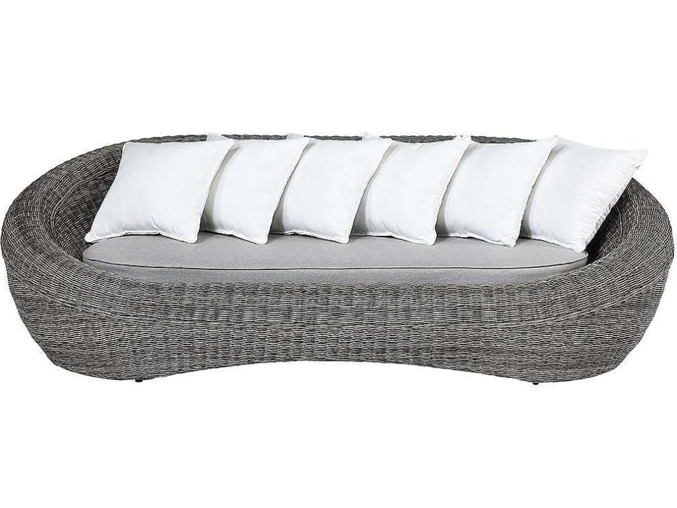 Loungeset Van Geweven Hars - Grijs - Zitbank, 2 Fauteuils En Salontafel - Whiteheaven
