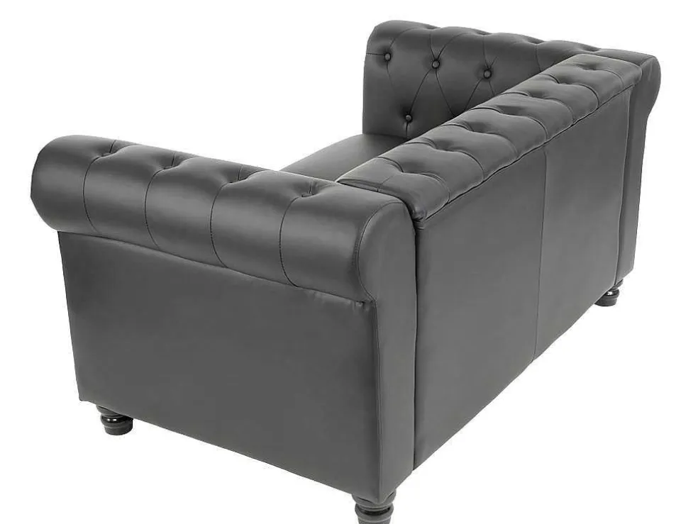 Luxe 2-Zitsbank Edinburgh, Ronde Poten, Zwart