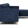 Marino Bank, Chaise Longue Naar Rechts Of Links Gedraaid In Fluweel Blauw.