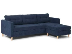 Marino Bank, Chaise Longue Naar Rechts Of Links Gedraaid In Fluweel Blauw.