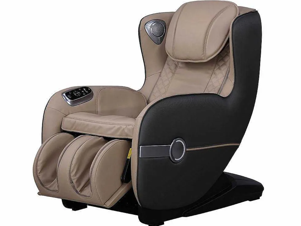Massagestoel Kasou Van Kunstleer Met Led-Verlichting - Met Bluetooth - Beige