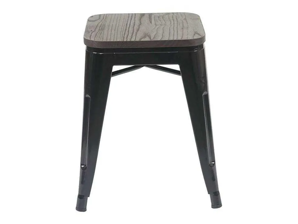 Mcw-A73 Kruk (Set Van 2) Houten Zitting, Zwart