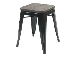Mcw-A73 Kruk (Set Van 2) Houten Zitting, Zwart