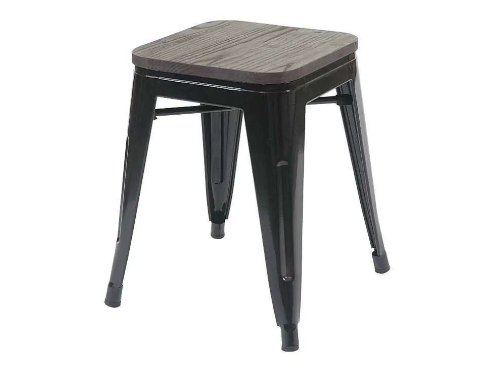 Mcw-A73 Kruk (Set Van 2) Houten Zitting, Zwart