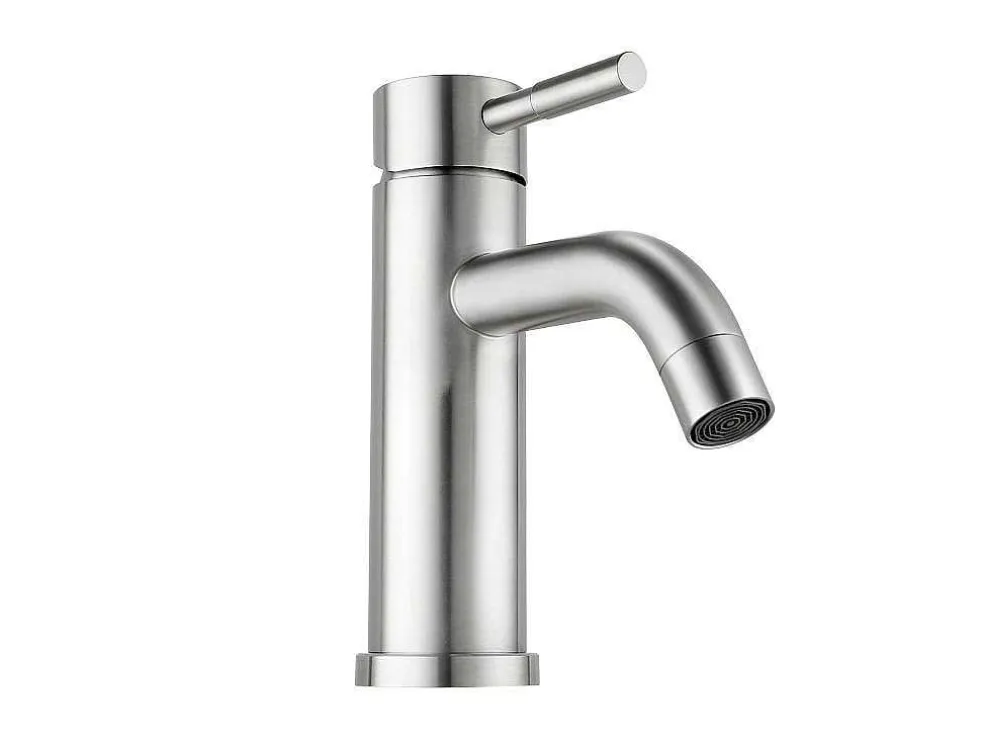 Mechanische Mengkraan Met Ronde Vorm Van Roestvrij Staal - Geborsteld Nikkel - H17 Cm - Salavan