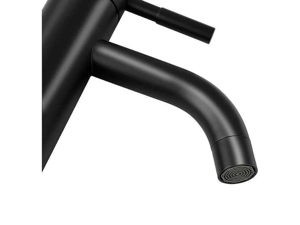 Mechanische Mengkraan Met Ronde Vorm Van Geborsteld Roestvrij Staal - Mat Zwart - H29.6 Cm - Salavan