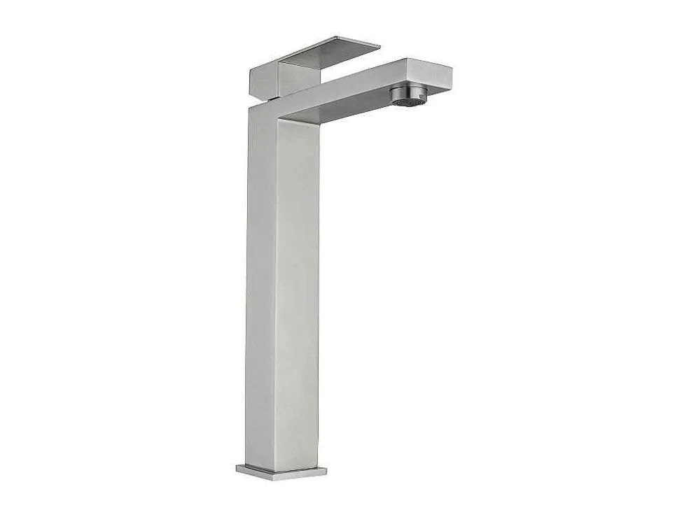 Mechanische Mengkraan Met Vierkante Vorm Van Roestvrij Staal - Geborsteld Nikkel - H31 Cm - Canilas