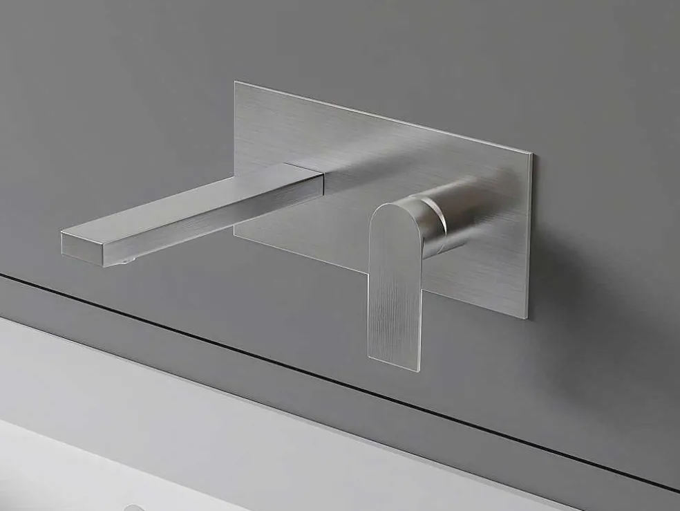 Mechanische Mengkraan Voor Inbouw Vierkant - Kleur: Geborsteld Nikkel - Vistula