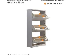 Mestre Schoenenkast 3 Klep Wit.