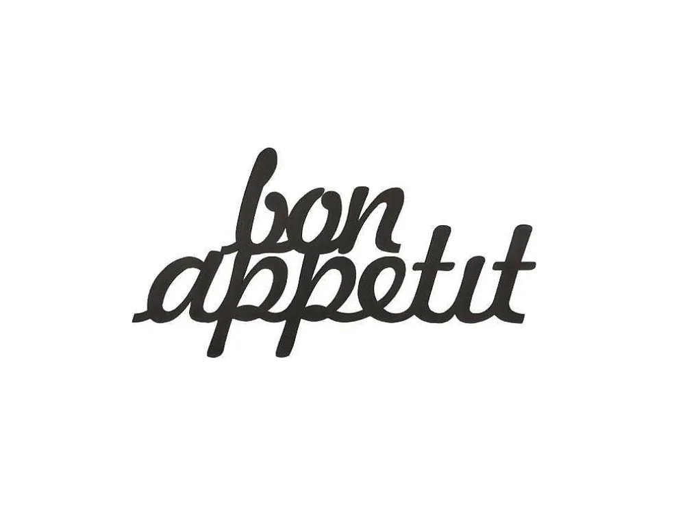 Metalen Decoratie Bon Appetit, Zwart, 50X1,5X30 Cm, Epikasa