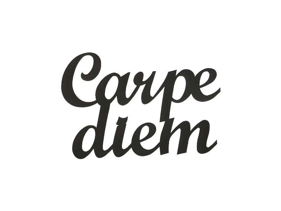 Metalen Decoratie Carpediem, Zwart, 50X1,5X38 Cm, Epikasa