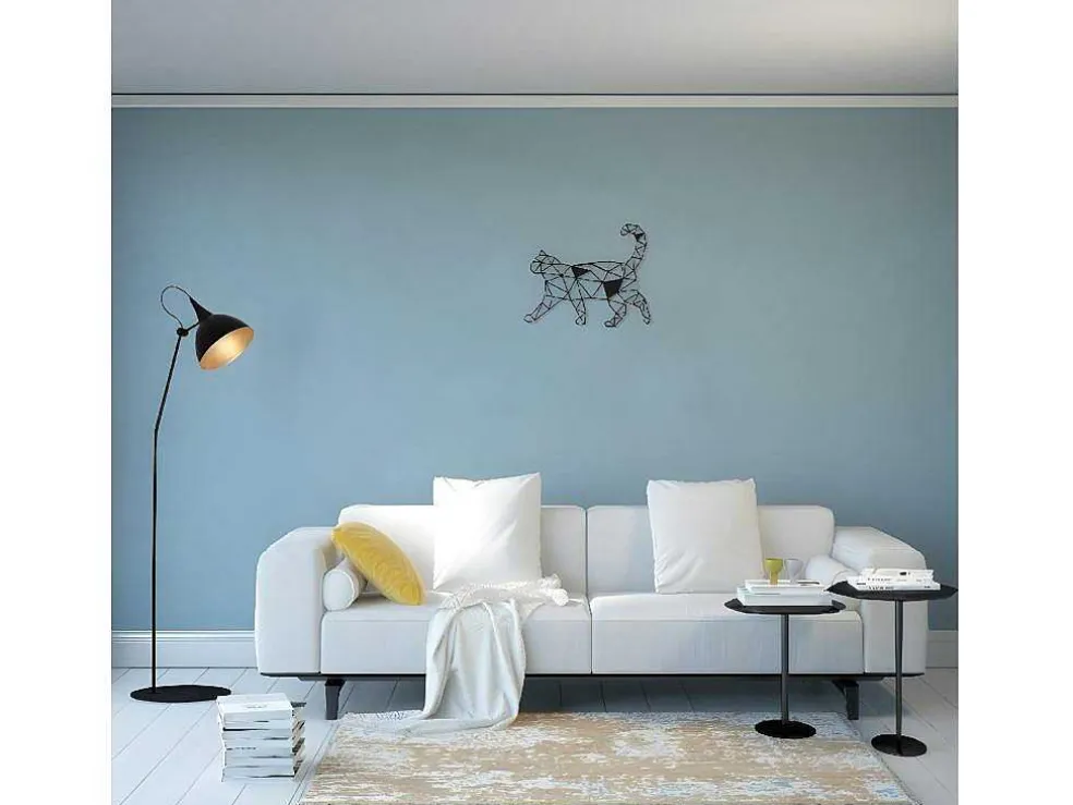 Metalen Decoratie Katten 2, Zwart, 46X1,5X37 Cm, Epikasa
