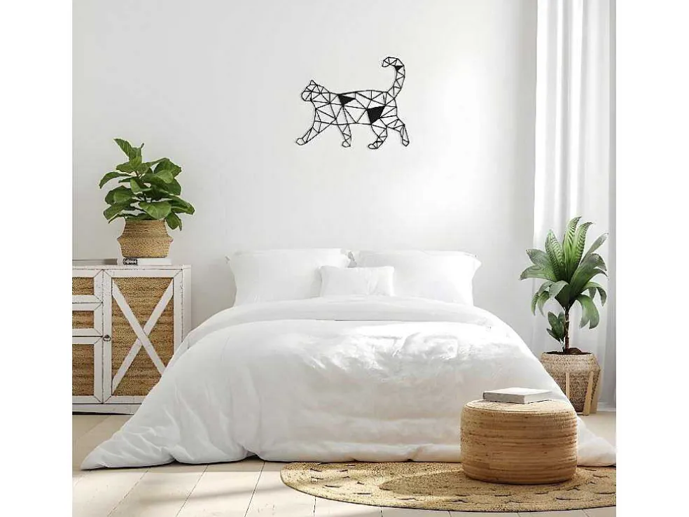 Metalen Decoratie Katten 2, Zwart, 46X1,5X37 Cm, Epikasa
