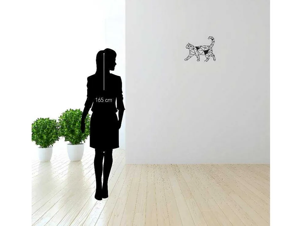 Metalen Decoratie Katten 2, Zwart, 46X1,5X37 Cm, Epikasa