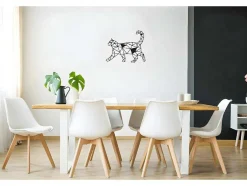 Metalen Decoratie Katten 2, Zwart, 46X1,5X37 Cm, Epikasa