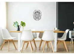 Metalen Decoratie Leeuw 4, Zwart, 40X1,5X50 Cm, Epikasa