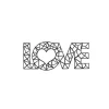 Metalen Decoratie Love 8, Zwart, 50X1,5X20 Cm, Epikasa