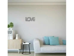 Metalen Decoratie Love 8, Zwart, 50X1,5X20 Cm, Epikasa