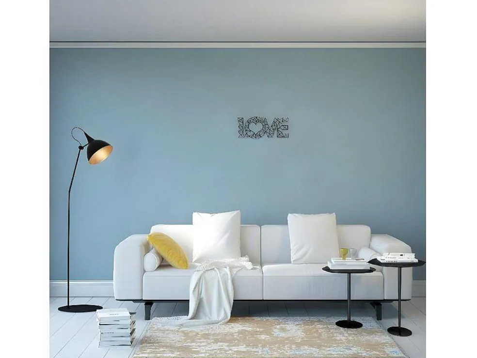 Metalen Decoratie Love 8, Zwart, 50X1,5X20 Cm, Epikasa