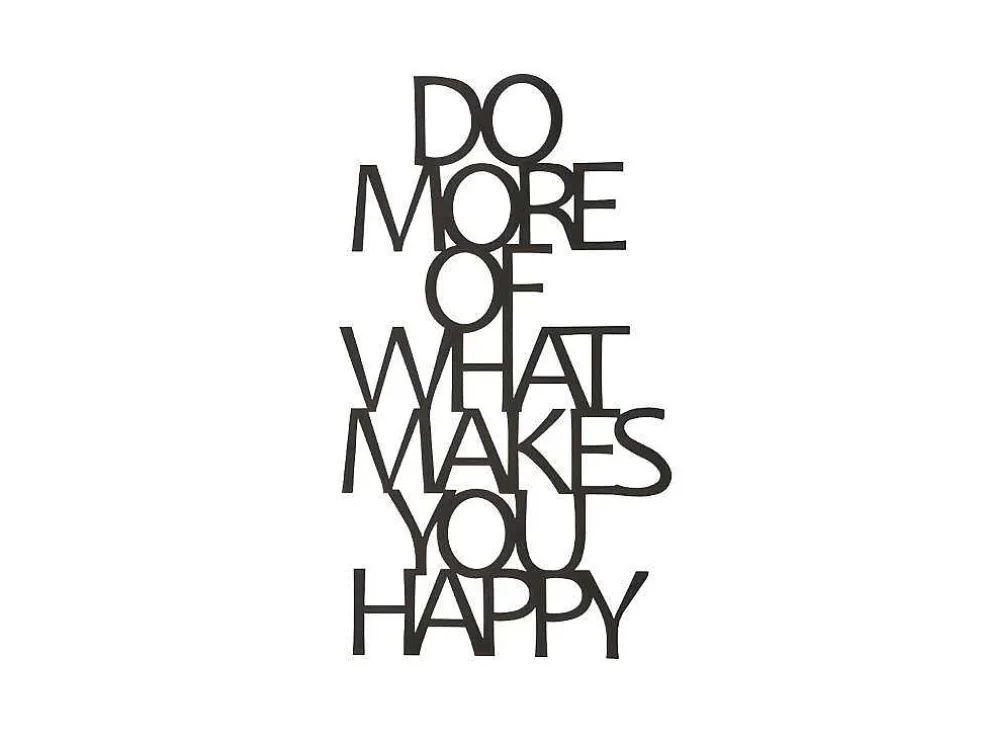 Metalen Decoratie Makes You Happy 1, Zwart, 41X1,5X70 Cm, Epikasa