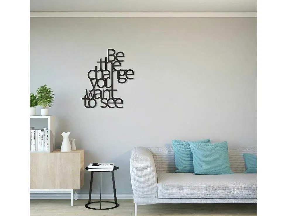 Metalen Decoratie The Change, Zwart, 62X1,5X70 Cm, Epikasa