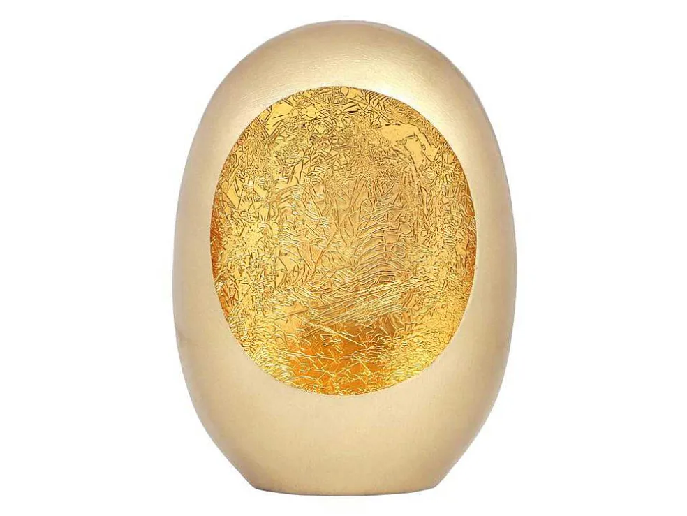 Metalen Kandelaar - B.26 X H.33 Cm - Messing En Bladgoud Afwerking - Verguld - Belinni