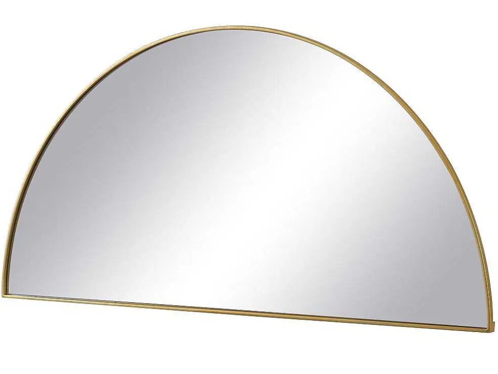 Metalen Spiegel Met Halve Cirkel Design - B.50 X H.100 Cm - Goudkleurig - Gavra