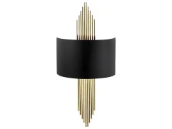 Metalen Wandlamp Sangarius - B22 X H75 Cm - Zwart En Goud