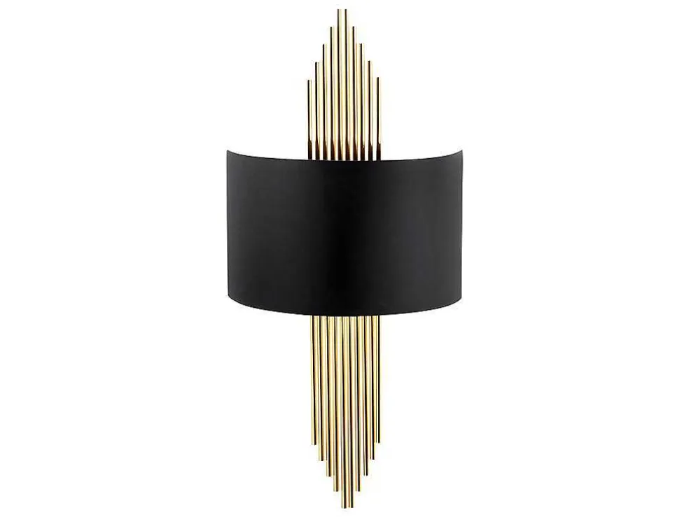 Metalen Wandlamp Sangarius - B22 X H75 Cm - Zwart En Goud