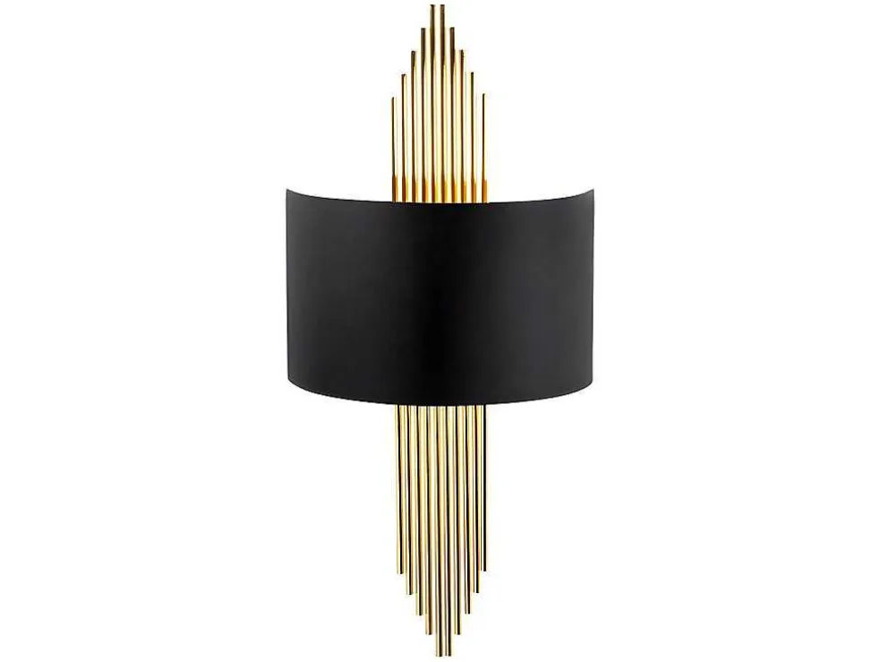Metalen Wandlamp Sangarius - B22 X H75 Cm - Zwart En Goud