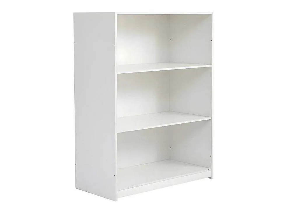 Mezzaninebed 90X200 Cm - Met Opbergmeubel En Bureau - Massief Hout - Wit