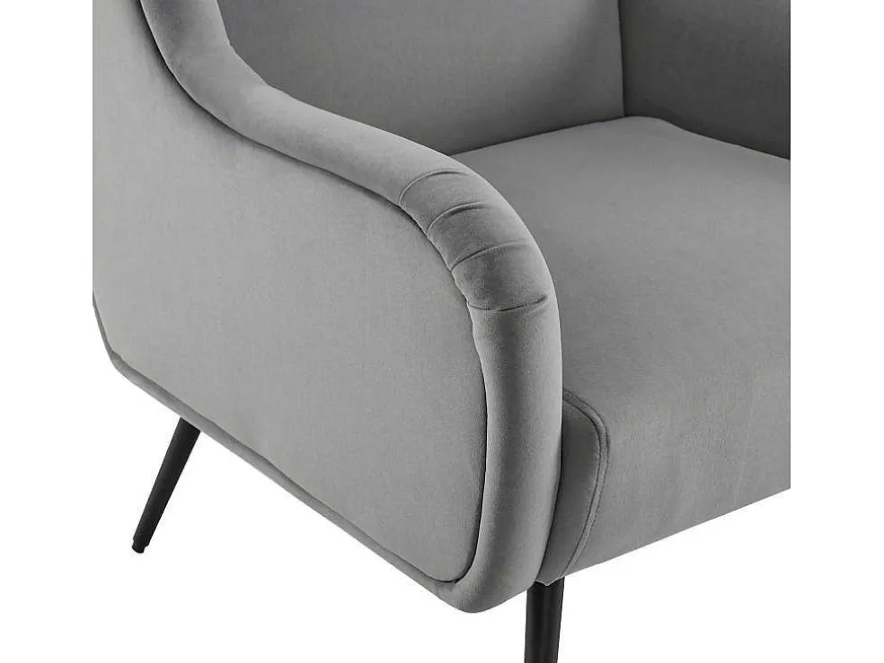 Moderne Loungestoel - Enkele Bank Met Armleuningen - Metalen Poten - Grijs