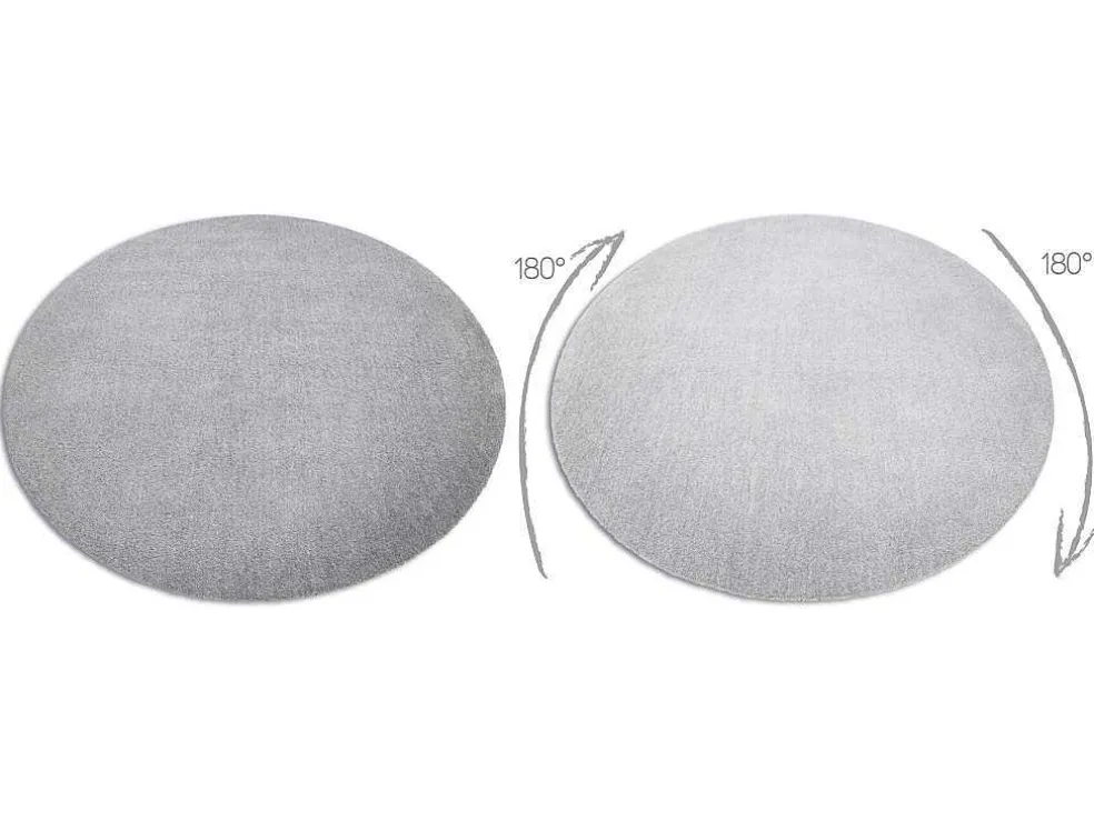 Modern Tapijt Wasbaar Latio 71351060 Rond Zilverkleuring Cercle 120 Cm