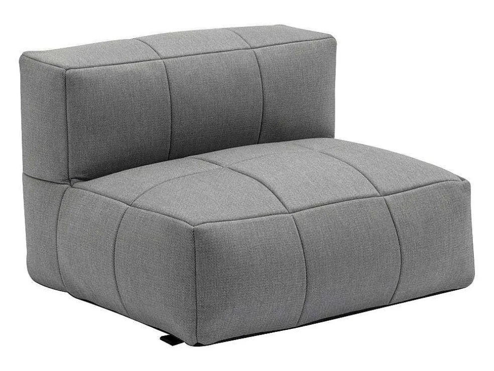 Moduleerbare Tuinzithoek 5 Plaatsen Van Stof: 3 Fauteuils, 1 Hoek, 1 Poef En 1 Salontafel - Antraciet - Livai Van Mylia