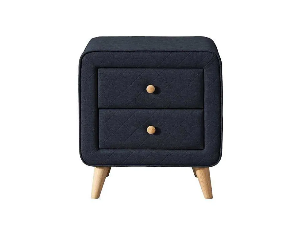 Nachtkastje Elide - Scandinavisch - 2 Laden - Blauwe Stof