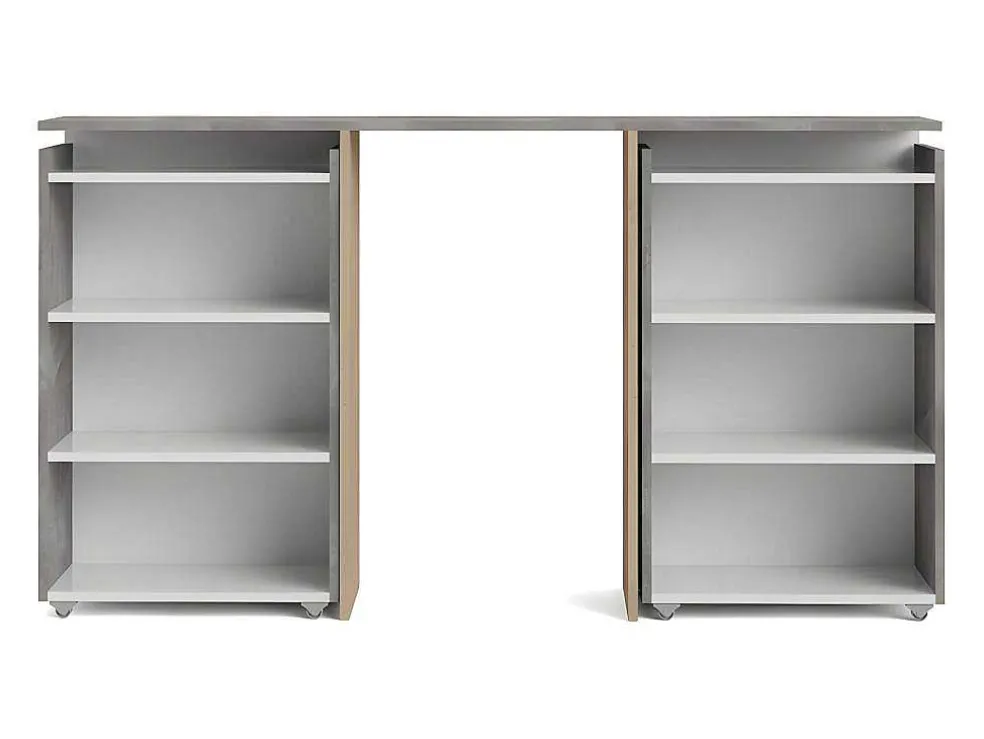 Nada Hoofdbord Met Opbergruimte 140 Cm, Betondecor/Wit Hoogglans.